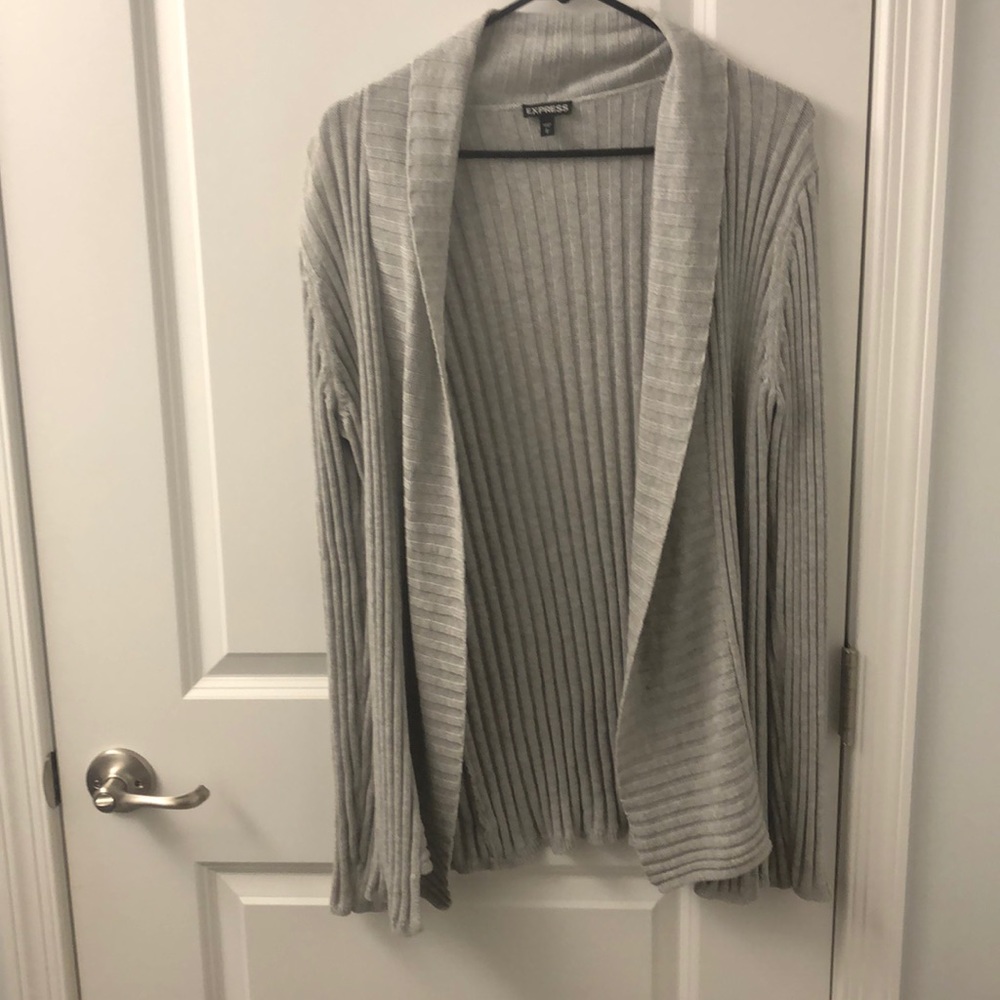 Ribbed hip length sweater